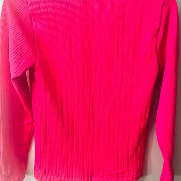 Derek Heart Hot Pink Ribbed Top - Picture 2 of 4